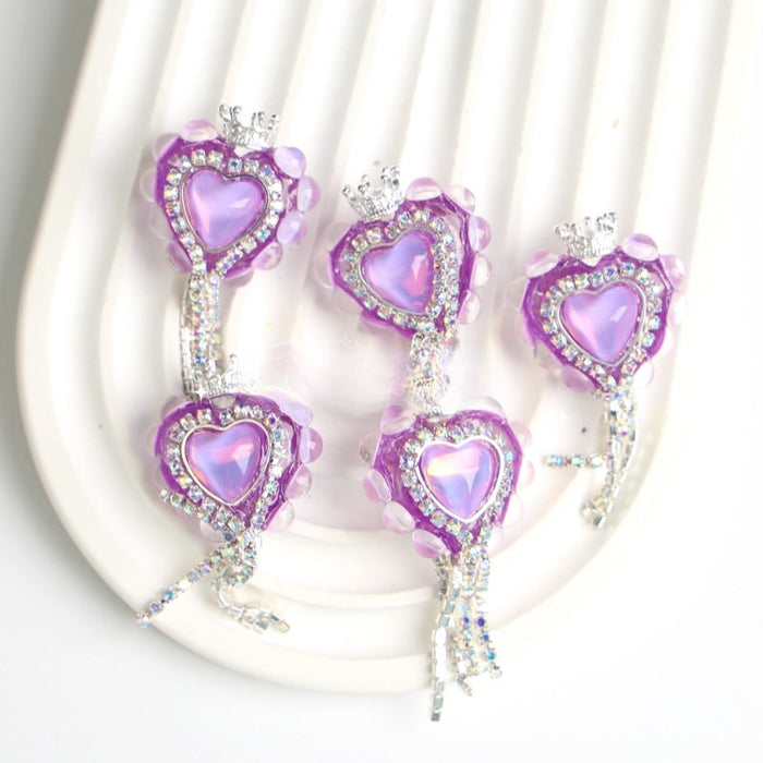 Wholesale Cat Eye Love Crown Beads Full of Diamond Tassel Acrylic Beads JDC-BDS-NYX010