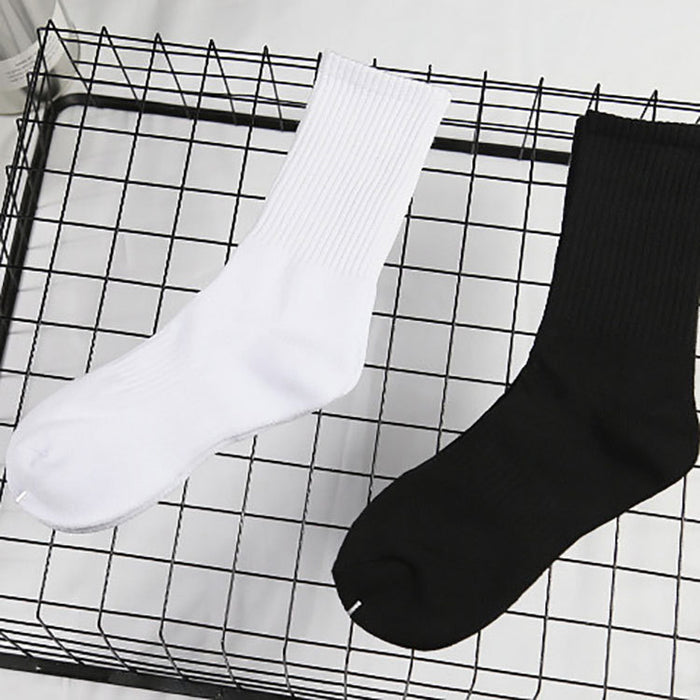 Wholesale Mid length socks, combed cotton warm loop socks, solid color basic style, comfortable sports socks, basketball socks