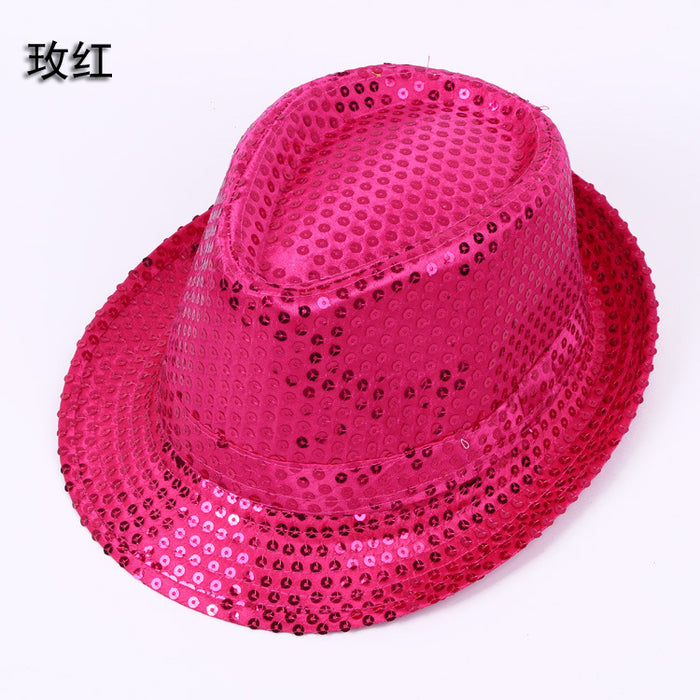 Wholesale Adult Hats Performance Sequined Hats Stage Dance Children's Hats Children's Day Hats Parent-child Hats JDC-FH-DG006
