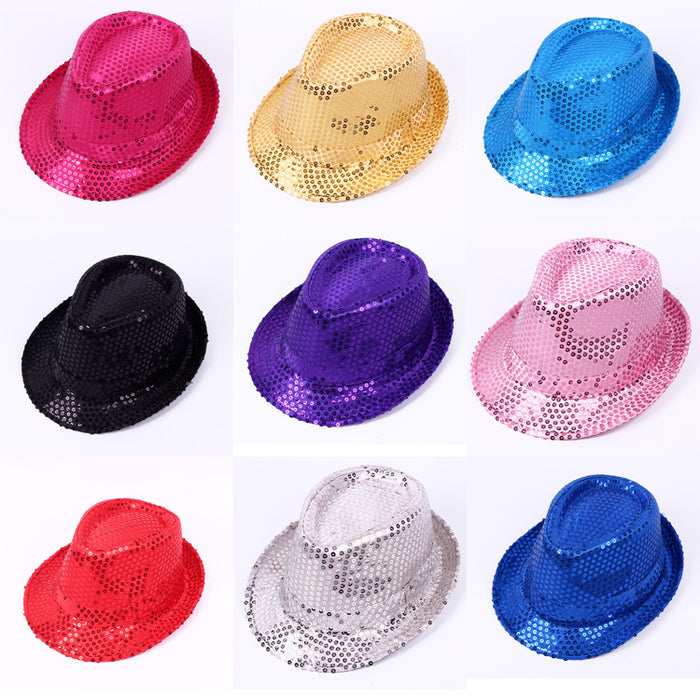 Wholesale Adult Hats Performance Sequined Hats Stage Dance Children's Hats Children's Day Hats Parent-child Hats JDC-FH-DG006