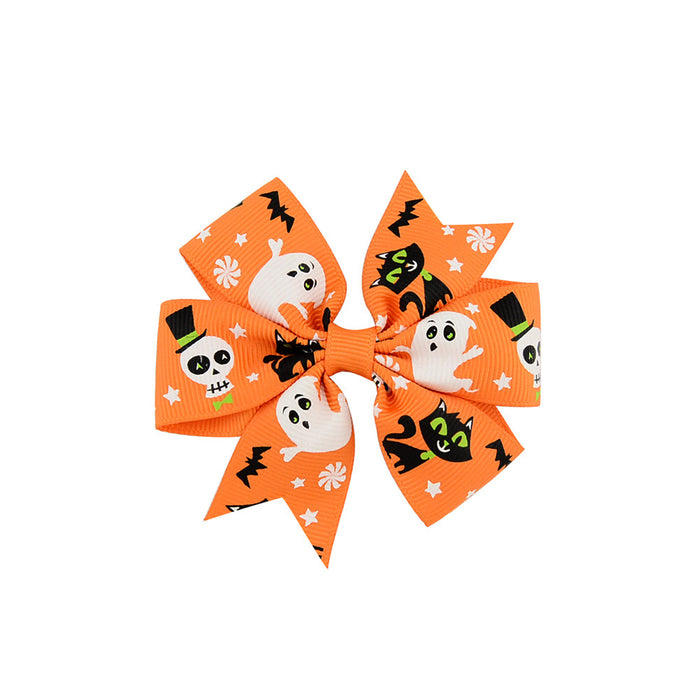 Wholesale Halloween Polyester Fabric Bow Hair Clip Set JDC-HC-Xiane021