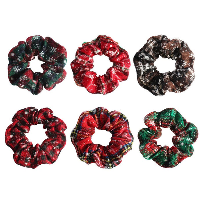 Wholesale Christmas Snowflake Hair Scrunchies JDC-HS-Heqin001