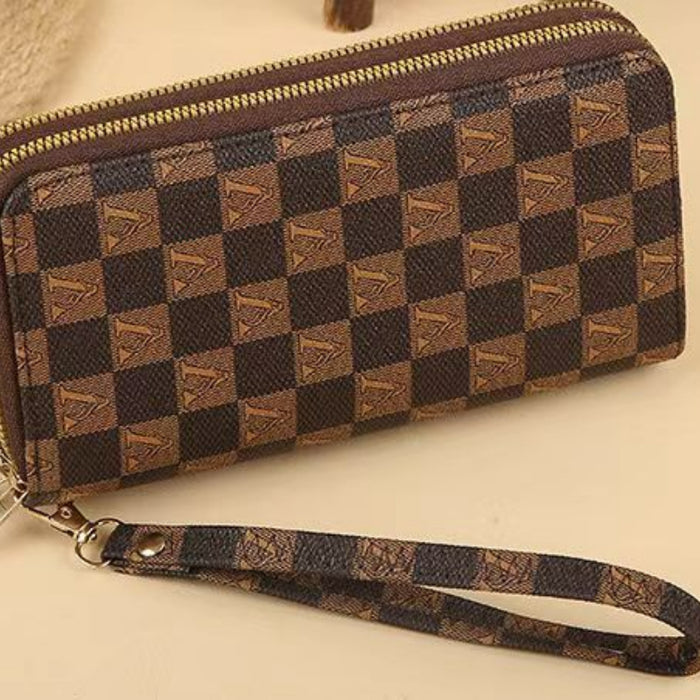 Wholesale Large Capacity Double Zipper PU Wallet JDC-WT-HNG004