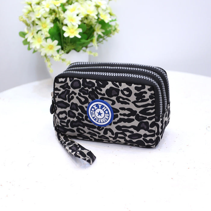 Wholesale Three-Layer Zipper Nylon Mobile Phone Bag Multi-Card Coin Purse Key Bag Wallet Women' s Clutch Bag