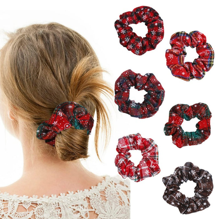 Wholesale Christmas Snowflake Hair Scrunchies JDC-HS-Heqin001