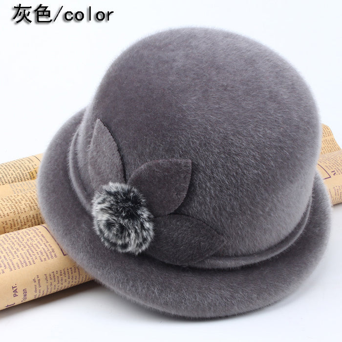 Wholesale Imitation Mink Fur Full Roll Bucket Hat Small Hat JDC-FH-DG013