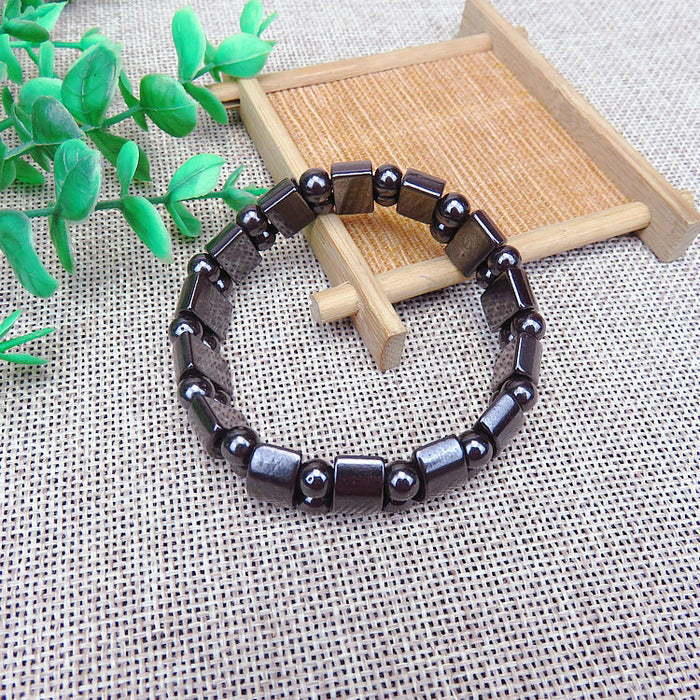 Wholesale Black gMagnetic Beaded Bracelet,  Geometry Design,  Unisex Gift