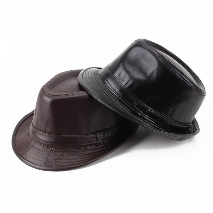 Wholesale Retro Warm Leather Hat for Middle-aged and Elderly People Jazz Hat JDC-FH-DG014