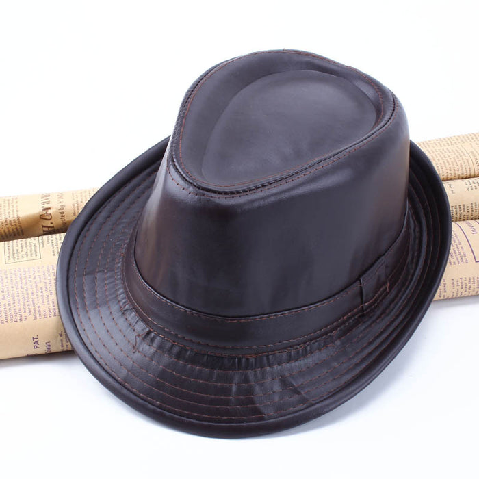 Wholesale Retro Warm Leather Hat for Middle-aged and Elderly People Jazz Hat JDC-FH-DG014