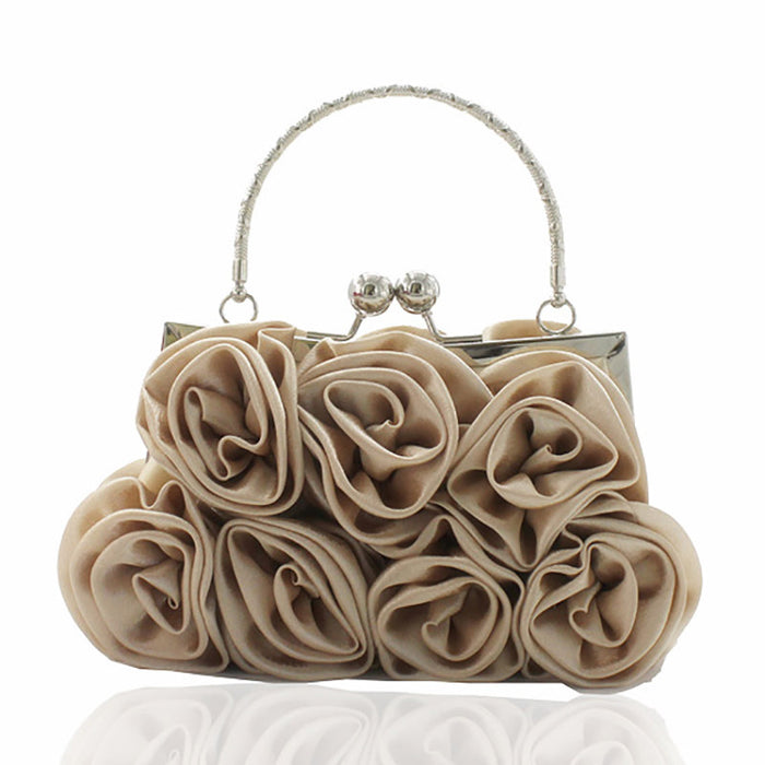 Wholesale Satin Flower Rose Cloth Bag Evening Bag JDC-HD-ShengTian002