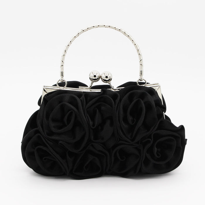 Wholesale Satin Flower Rose Cloth Bag Evening Bag JDC-HD-ShengTian002