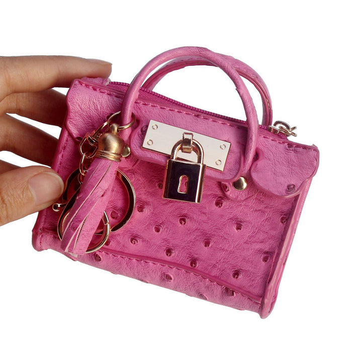 Wholesale Fashion Tassel Handheld Zero Wallet Ostrich Pattern Keybag Mini Handbag JDC-WT-QW005