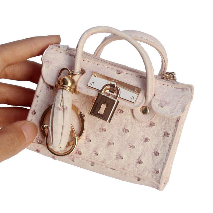 Wholesale Fashion Tassel Handheld Zero Wallet Ostrich Pattern Keybag Mini Handbag JDC-WT-QW005