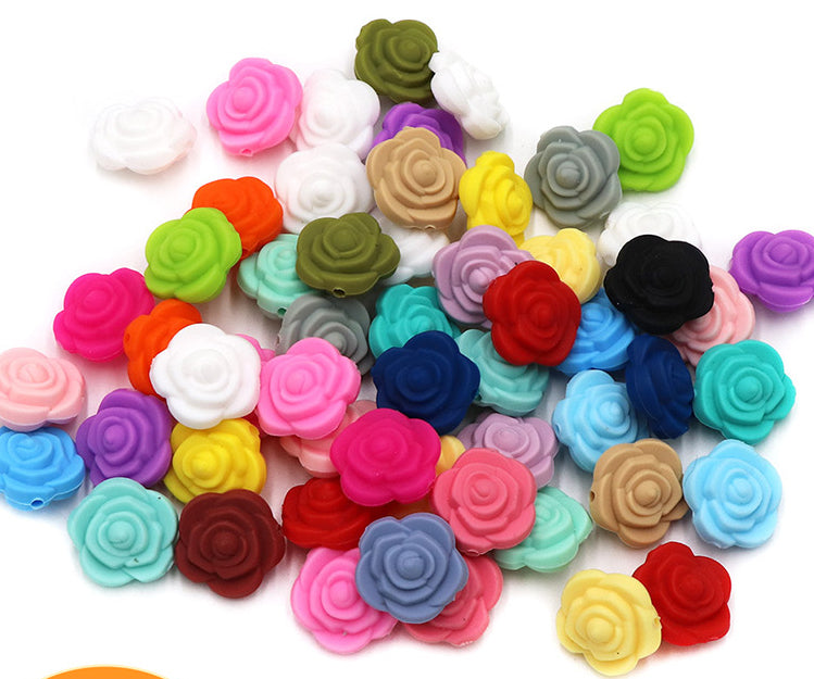 Wholesale 20PCS Rosette Silicone Beads DIY Loose Beads JDC-BDS-YuMo007
