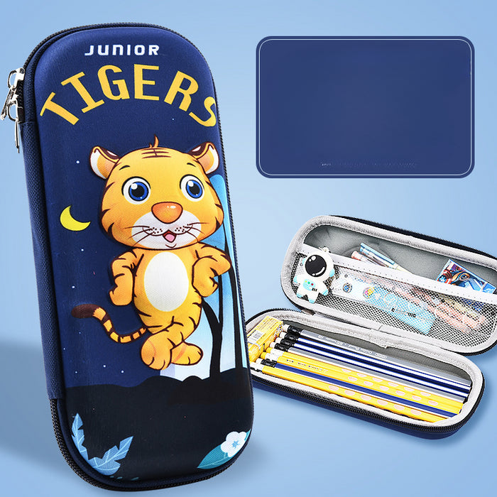 Wholesale 3D Children Cartoon Large Capacity Leather Pencil Case JDC-PC-QQBB003