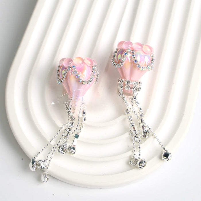 Wholesale Cat Eye Love Crown Beads Full of Diamond Hot Air Balloon Tassels Acrylic Beads JDC-BDS-NYX004