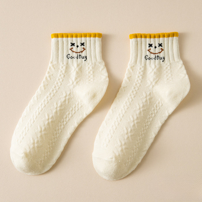 Wholesale of 10pcs Colored Edge 3D Relief Socks JDC-SK-Miqi009