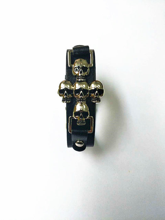 Wholesale Leather Skull Vintage Men Bracelet JDC-BT-JiaXiang001