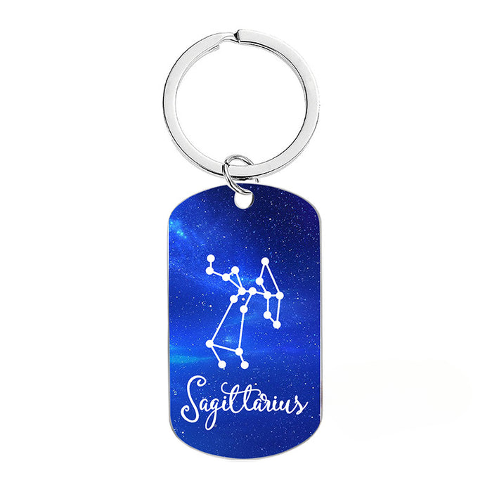 Wholesale 12 Constellations Metal Keychains JDC-KC-GangGu056