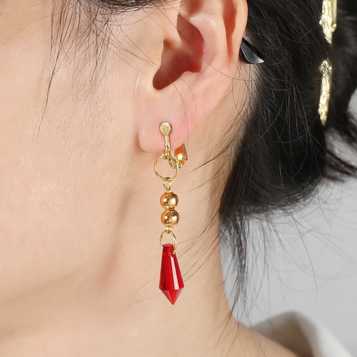 Wholesale Game Red Crystal Earrings JDC-ES-ShaoH003