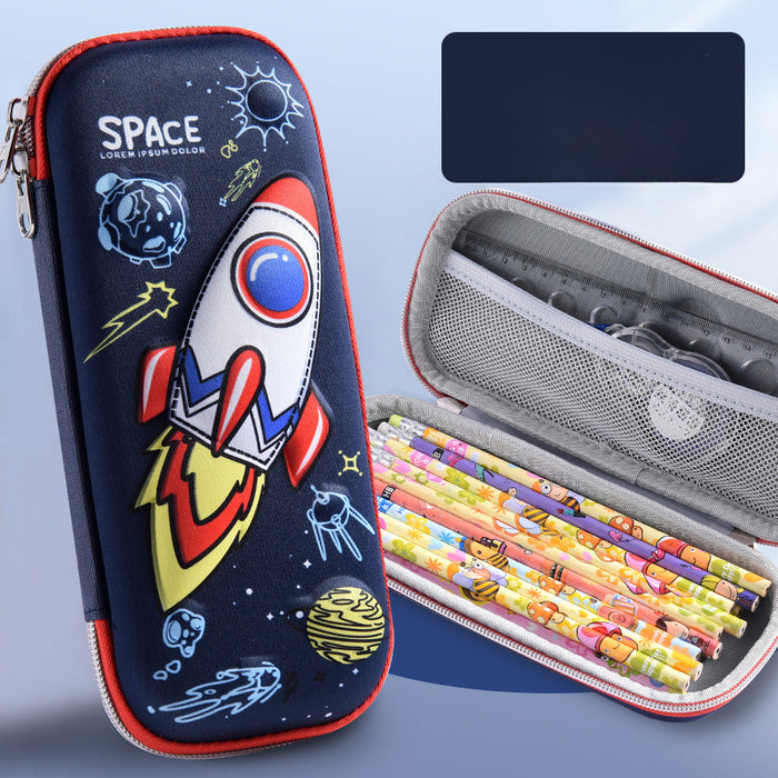 Wholesale 3D Children Cartoon Large Capacity Leather Pencil Case JDC-PC-QQBB004