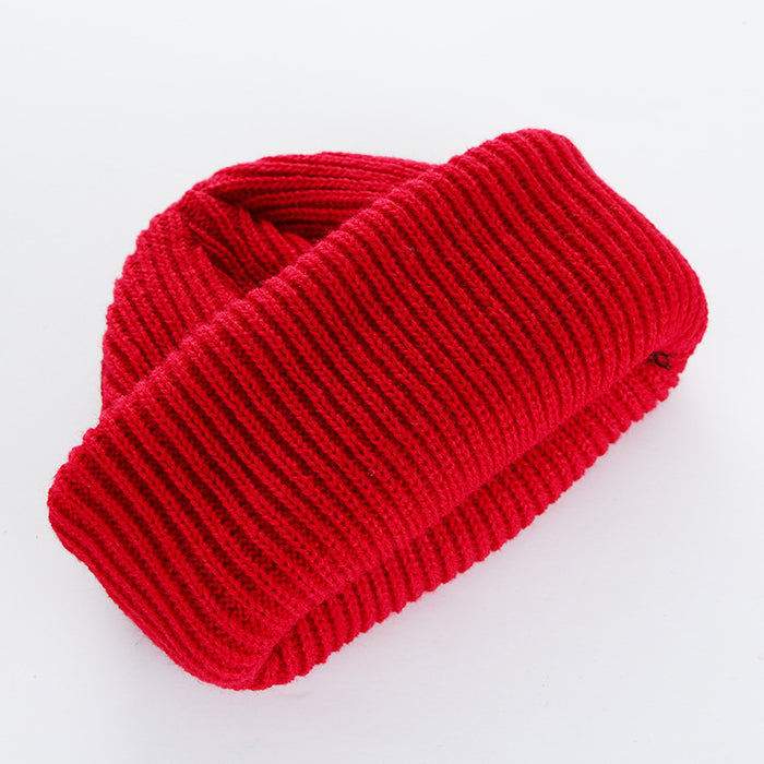 Wholesale Round Top Knitted Hat Curled Brim Wool Hat JDC-FH-HXL004