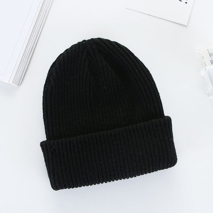 Wholesale Round Top Knitted Hat Curled Brim Wool Hat JDC-FH-HXL004