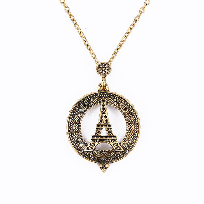 Wholesale Fashion personality magnifying glass necklace creative retro animal pendant jewelry
