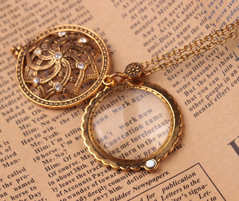 Wholesale Fashion personality magnifying glass necklace creative retro animal pendant jewelry