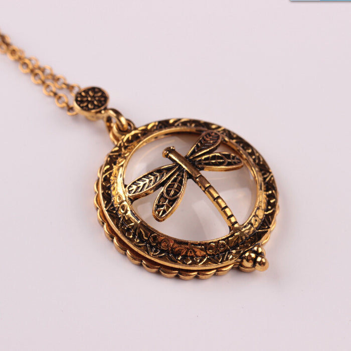 Wholesale Fashion personality magnifying glass necklace creative retro animal pendant jewelry
