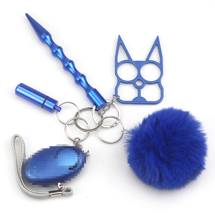 Wholesale Hair Ball Multifunctional Alloy Keychain 5-piece Set JDC-KC-TouMS068