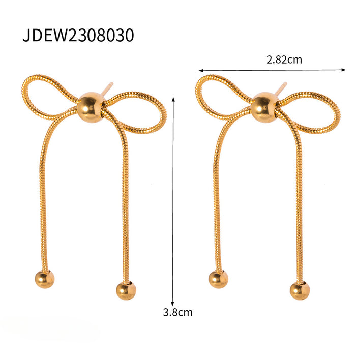 Wholesale Stainless Steel Bow Knot Earrings JDC-ES-Wanx001