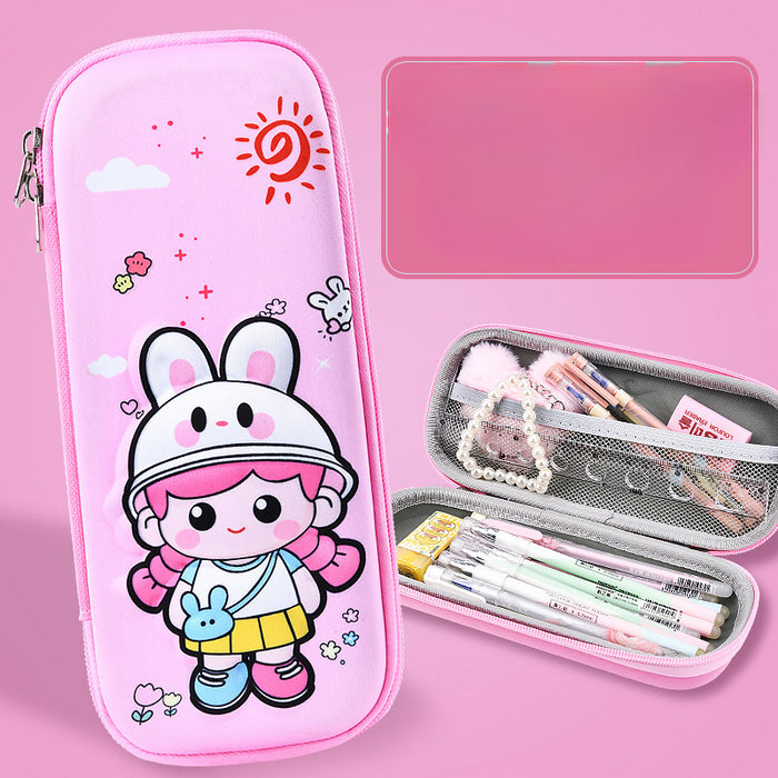 Wholesale 3D Children Cartoon Large Capacity Leather Pencil Case JDC-PC-QQBB003