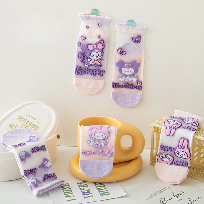Wholesale 5 Pairs Set Summer Children's Cartoon Thin Breathable Cotton Socks JDC-SK-Pingt004