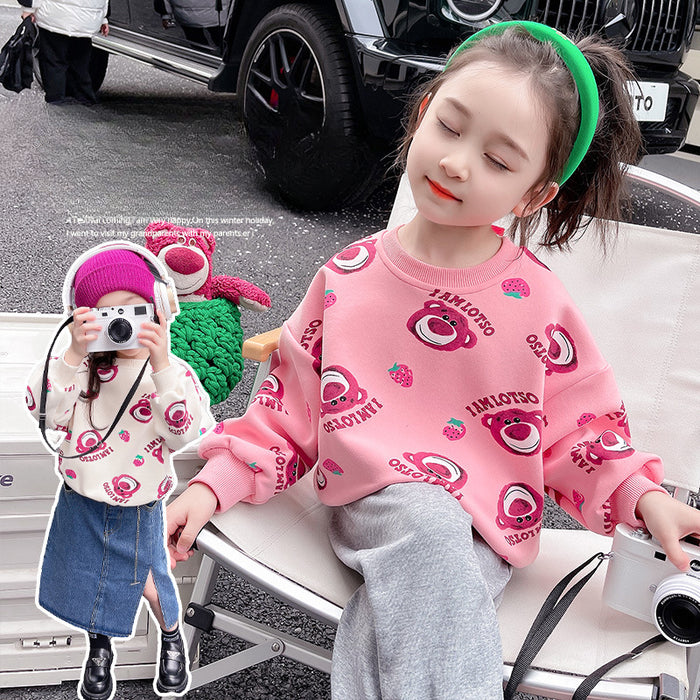 Wholesale Sweatshirts for Women Spring and Autumn New Style Fashionable Baby Girls Cute Autumn and Winter Long-sleeved Tops for Children JDC-CTS-QNE005