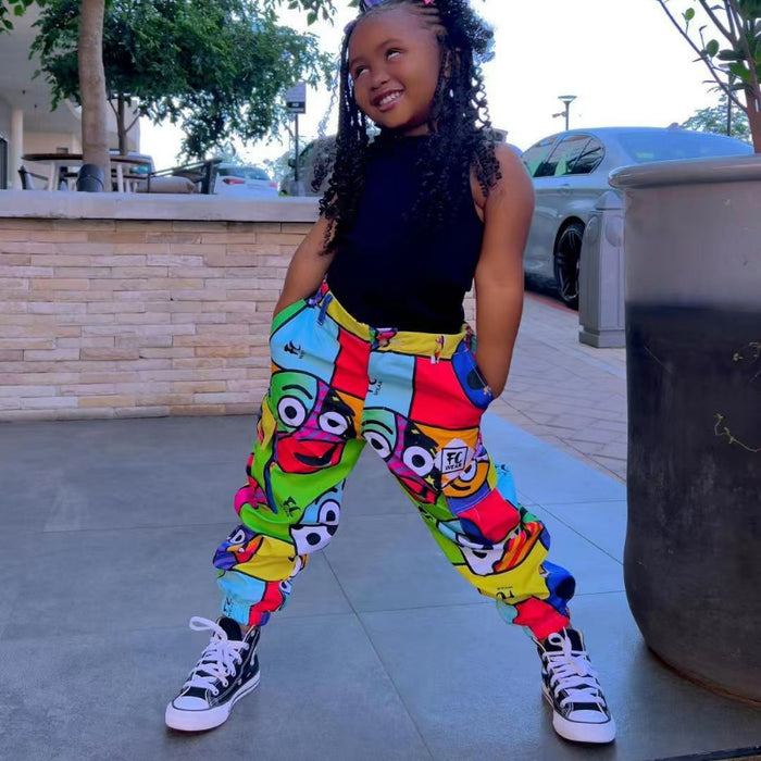 Wholesale Cartoon Graffiti Leggings Children's Suit JDC-CTS-YaYaMi026