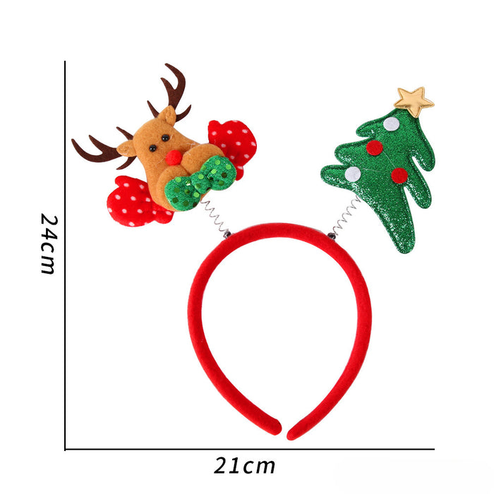 Wholesale Christmas Jewelry Headband Elk Antler Five-star Children's Plastic Headband JDC-HD-ZHHAO009