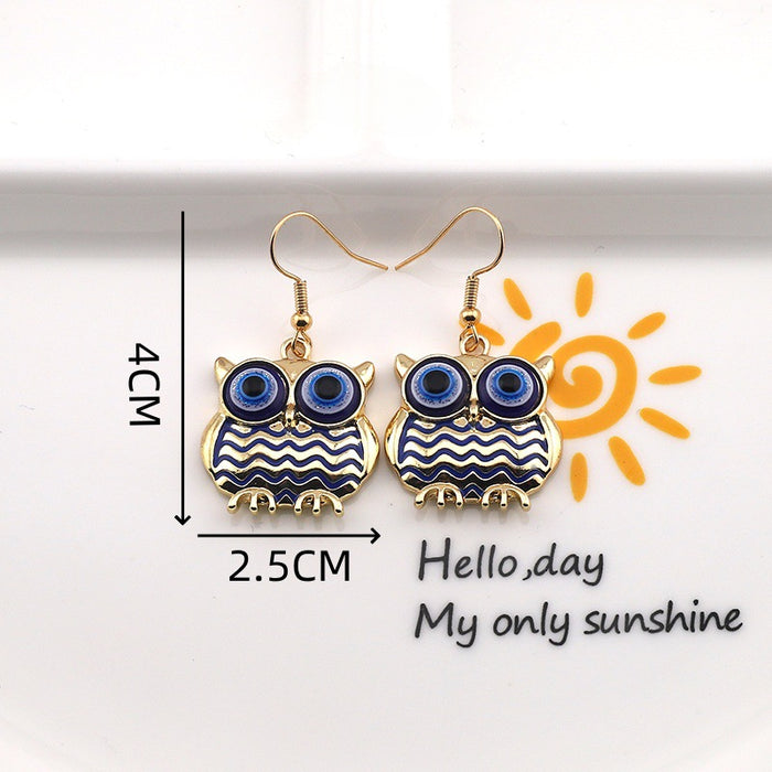 Wholesale Alloy Owl Demon Eye Earrings JDC-ES-Dagou004