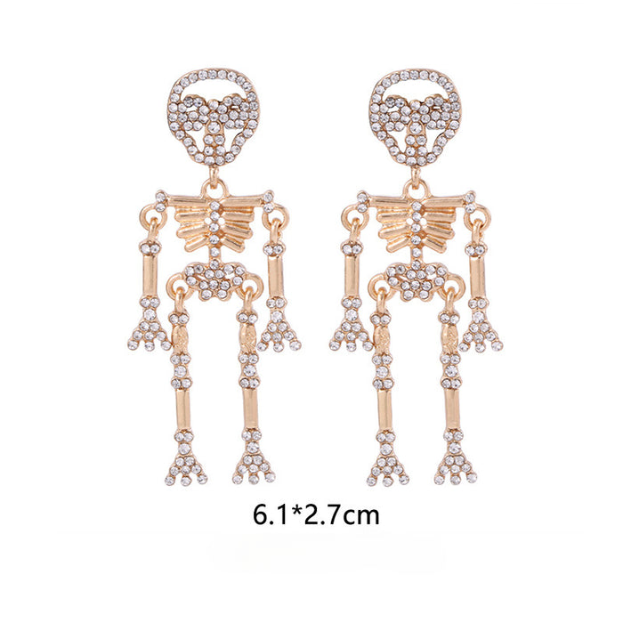 Wholesale 5pcs Halloween Series Skull Pumpkin Zinc Alloy Earrings JDC-ES-BinL009