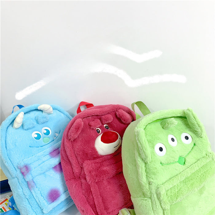 Wholesale Cartoon Cute Three-dimensional Bear Large Capacity Plush Backpack JDC-BP-ZeZ002