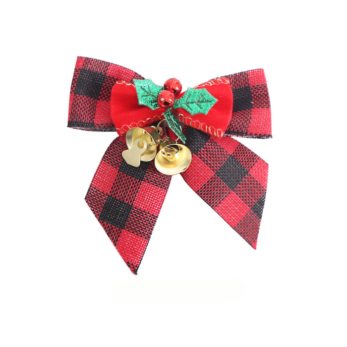 Wholesale Christmas Linen Bow Christmas Tree Ornament Gift Box Decoration JDC-DCN-ZHHAO001