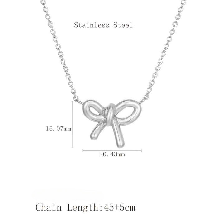 Wholesale Stainless Steel Bow Necklace JDC-NE-LangDi005