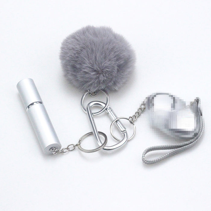 Wholesale Fur Ball Multifunctional Aluminum Keychain 3-piece Set JDC-KC-TouMS069