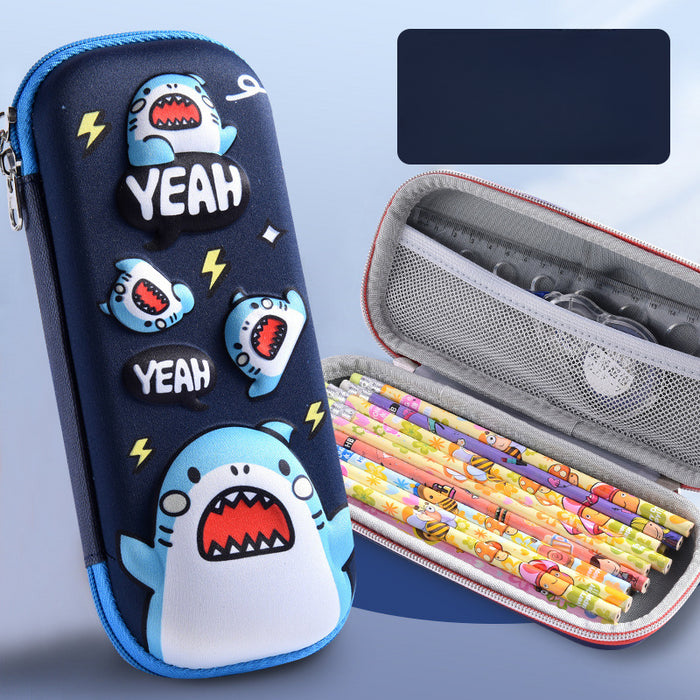 Wholesale 3D Children Cartoon Large Capacity Leather Pencil Case JDC-PC-QQBB005