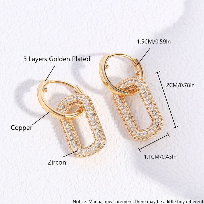 Wholesale Copper Gold Plated Zircon Earrings JDC-ES-BaiTian012
