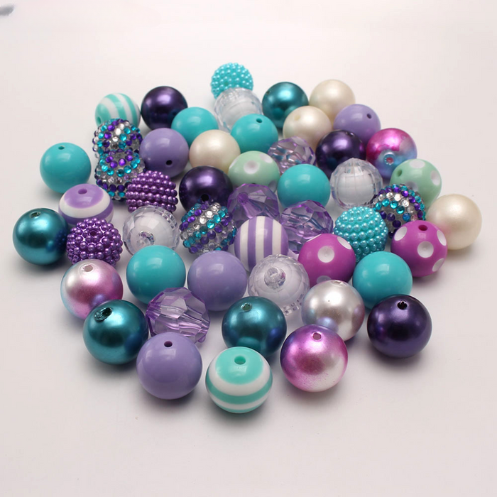 Wholesale 50pcs/pack Ocean Wind Mermaid Color 20MM Acrylic Beads Bubblegum Beads JDC-BDS-NiJia020