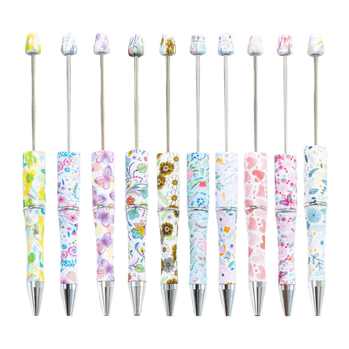 Wholesale Beadable Pens  Floral Butterfly Plastic Pen DIY for Beaded JDC-PN-Huah137
