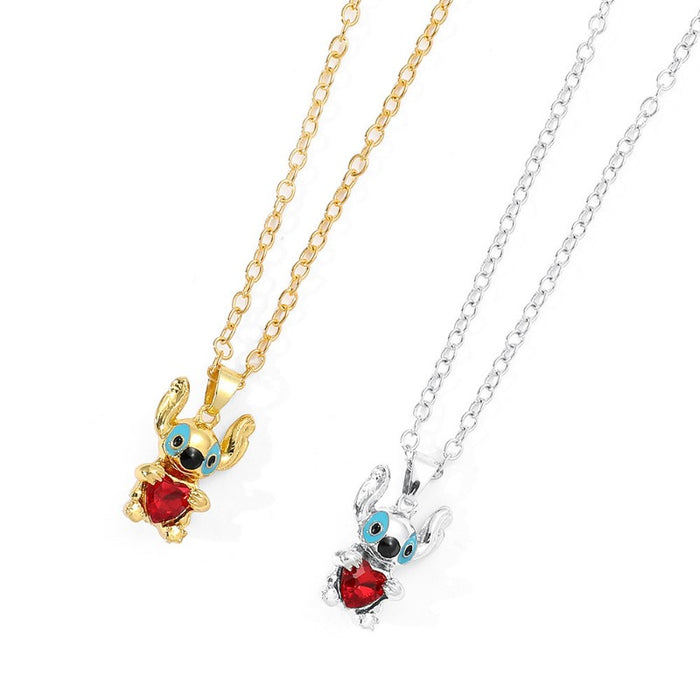 Wholesale Cartoon Cute Love Heart Zinc Alloy Necklace JDC-NE-ShaoH016