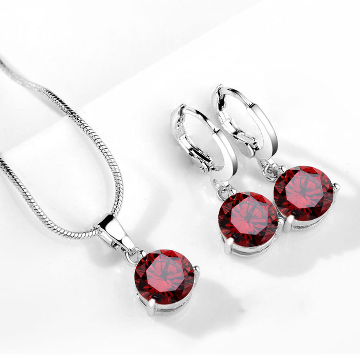 Wholesale Water droplet jewelry set zircon jewelry necklace earrings jewelry wholesale