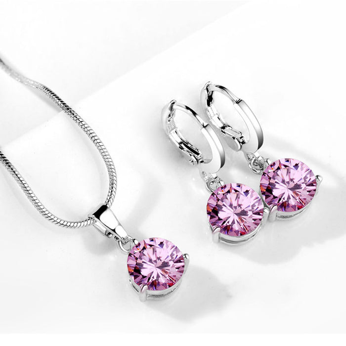Wholesale Water droplet jewelry set zircon jewelry necklace earrings jewelry wholesale